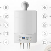 Hera are 2 info lists. One is right aligned and one is left aligned. The image in the centre is just a photo module. The icons are from our icon site but they have been modified in photoshop to give the dropshadow effect as this is not possible in the info list module.