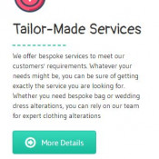 This info box has an image on top, heading, separator, description & button and has been left aligned