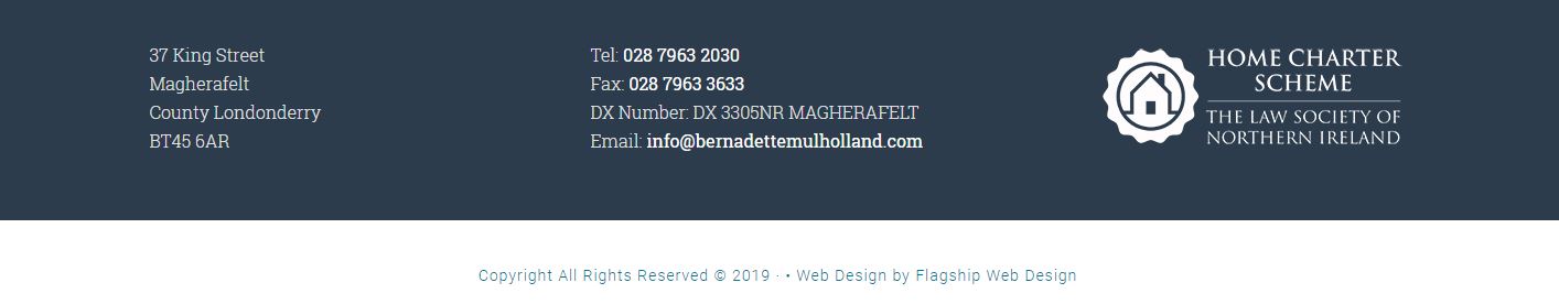 The navy section is the footer widget section and the section in white is the footer. You can add up to 4 columns in the footer widget section