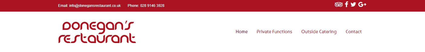 The top bar is the red section and the header is the white section. This header has a nav right layout